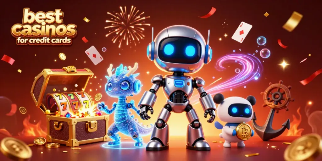 Experience thrilling action at the best casinos for credit cards with this vibrant 3D illustration.