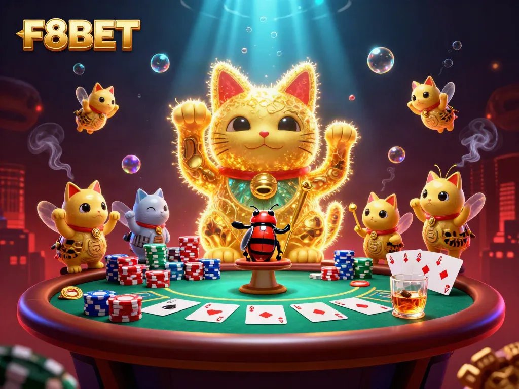 Play exciting casino games with F8BET featuring a vibrant and dynamic 3D scene.