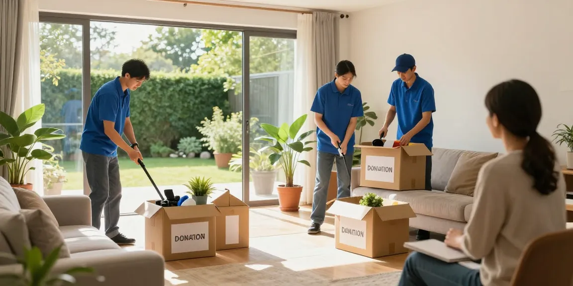 Efficient house clearance in London with licensed professionals sorting waste for eco-friendly disposal.