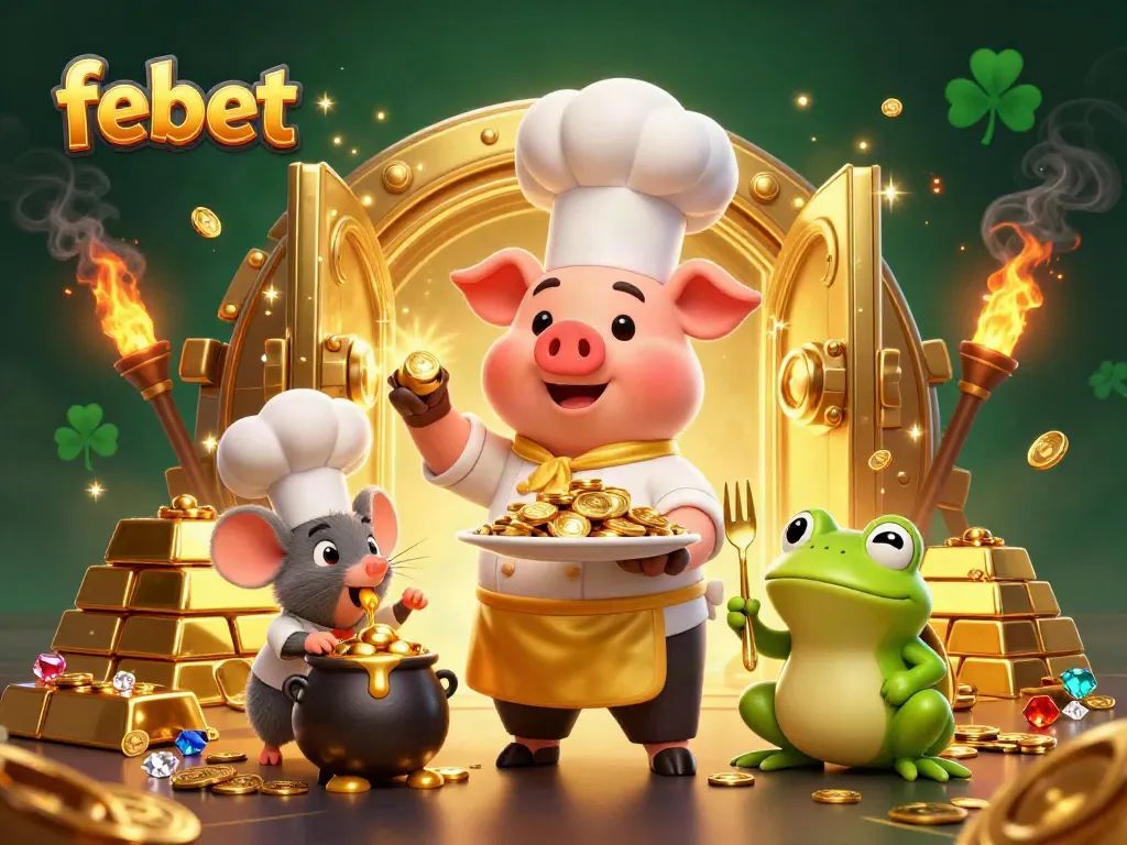 Experience the luxurious offerings of febet with cartoon characters showcasing treasure vault excitement.