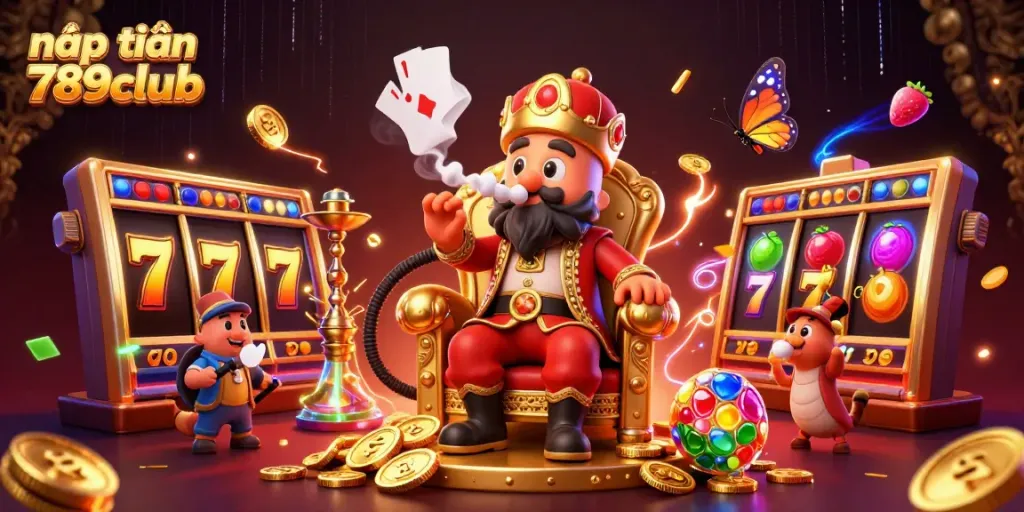 Experience vibrant gameplay with nạp tiền 789club through a dynamic and colorful casino illustration.