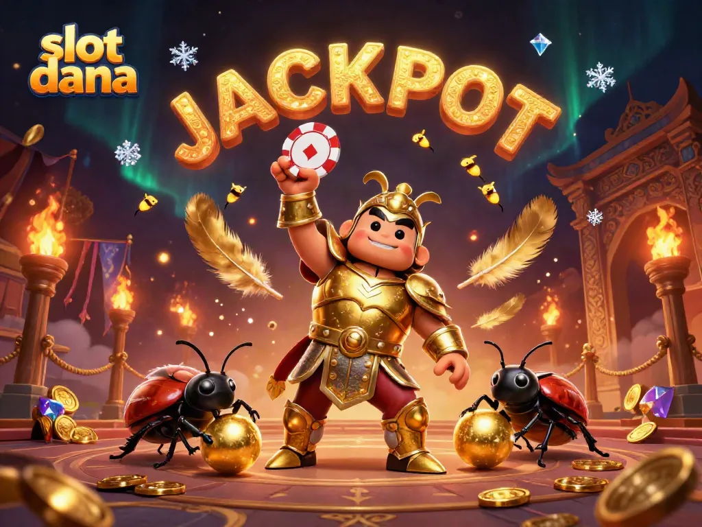 Engage in the thrill of slot dana with a 3D illustration showcasing high-stakes gaming excitement and winning moments.