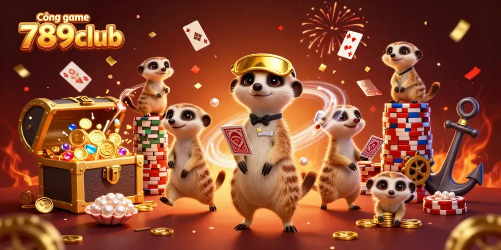 Experience the excitement of Cổng game 789club with meerkats running a dynamic casino operation.