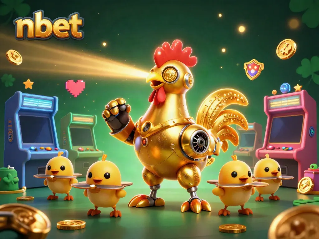 Experience the thrill of nbet with vibrant gaming elements and dynamic characters in this 3D illustration.