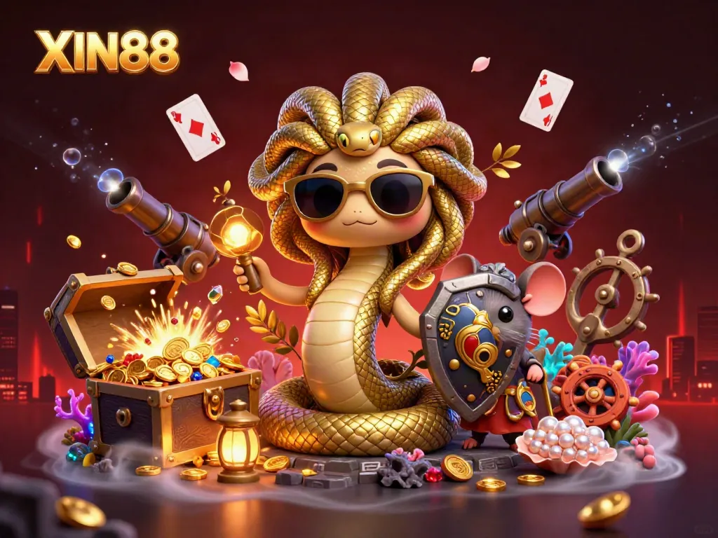 XIN88 offers an engaging casino experience with vibrant gold treasures and dynamic gameplay elements.