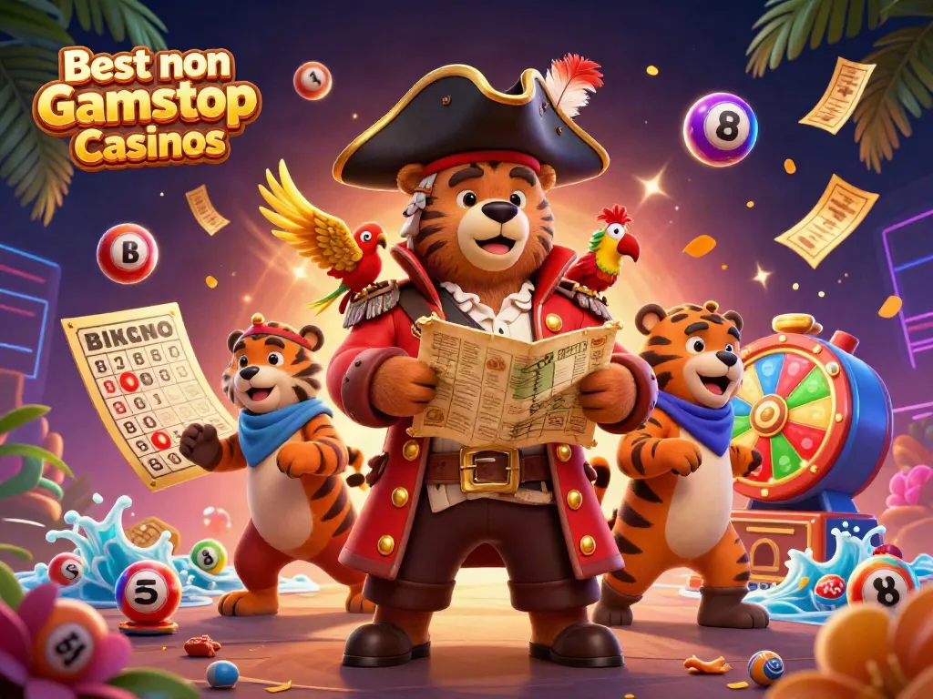 Experience the excitement of the Best non Gamstop Casinos with vibrant lottery elements and thrilling characters.