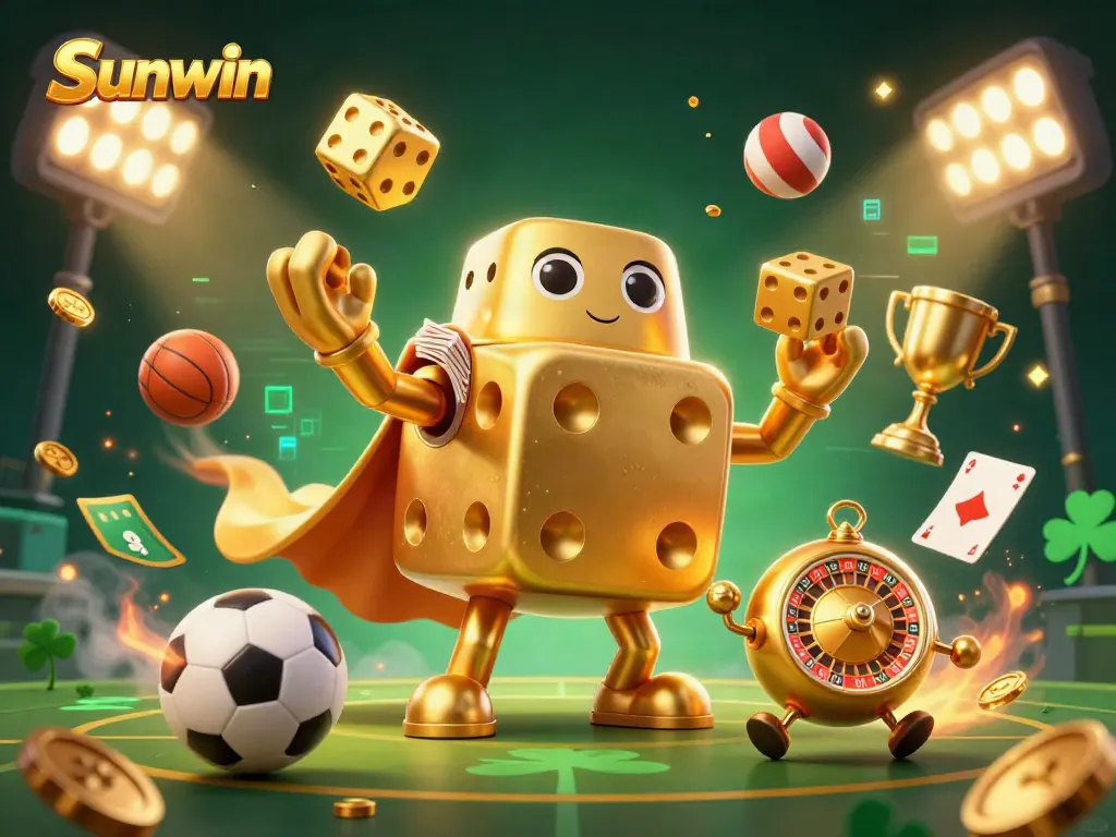 Engage with exciting Sunwin games featuring a golden dice golem and dynamic sports elements.
