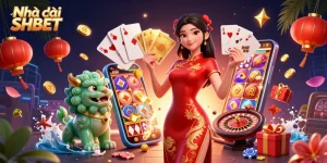 Experience casino excitement with Nhà cái SHBET featuring vibrant 3D characters and dynamic gaming elements.