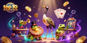 Engage in thrilling action with top 10 nhà cái uy tín nhất hiện nay in a vibrant casino scene, displaying exhilarating game dynamics.