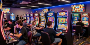 Players enjoying exciting slot games in a vibrant online casino.