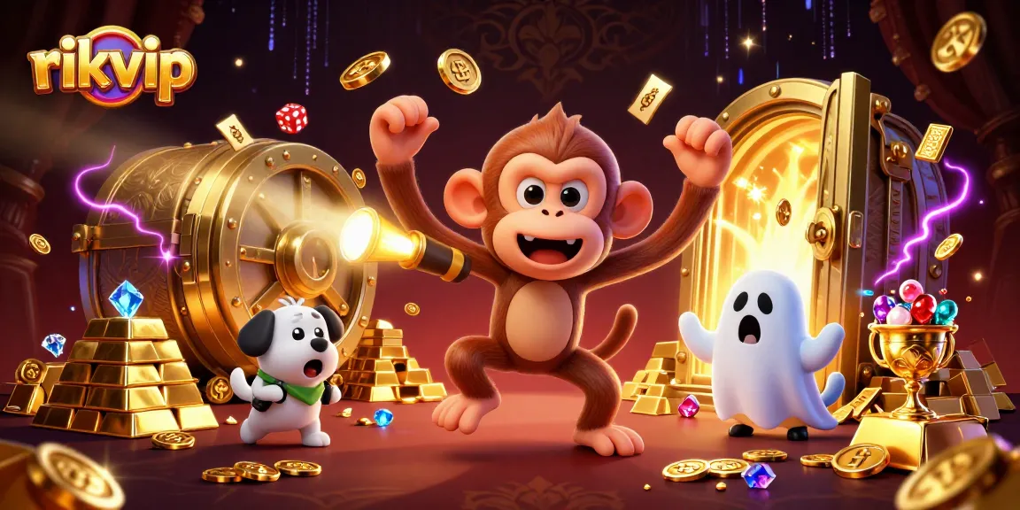 Experience the thrill of winning at rikvip with our captivating casino adventure scene.