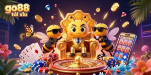 Play go88 tài xỉu with thrill as golden coins cascade around a mob boss and his entourage.