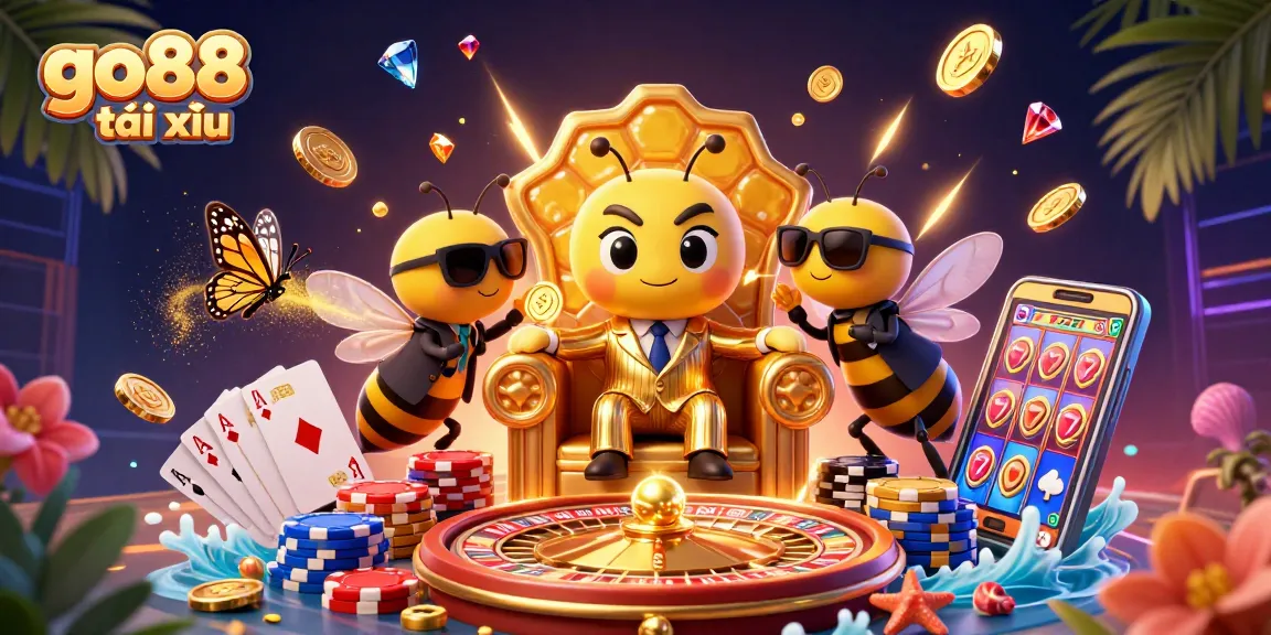 Play go88 tài xỉu with thrill as golden coins cascade around a mob boss and his entourage.