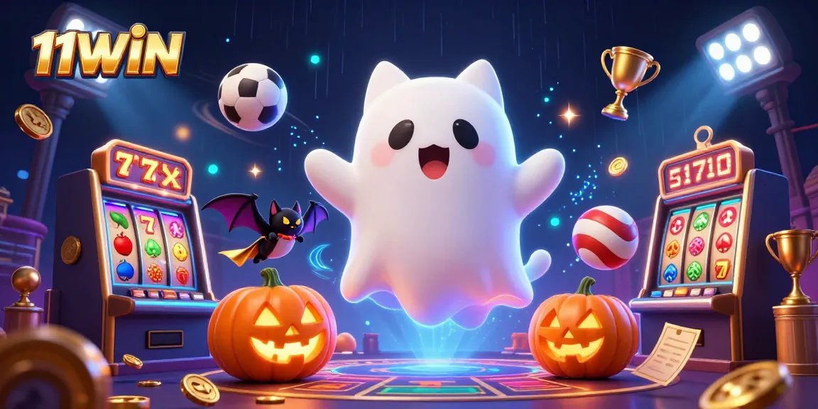 Experience thrilling casino fun with the engaging 11WIN ghost cat and vampire bat characters.