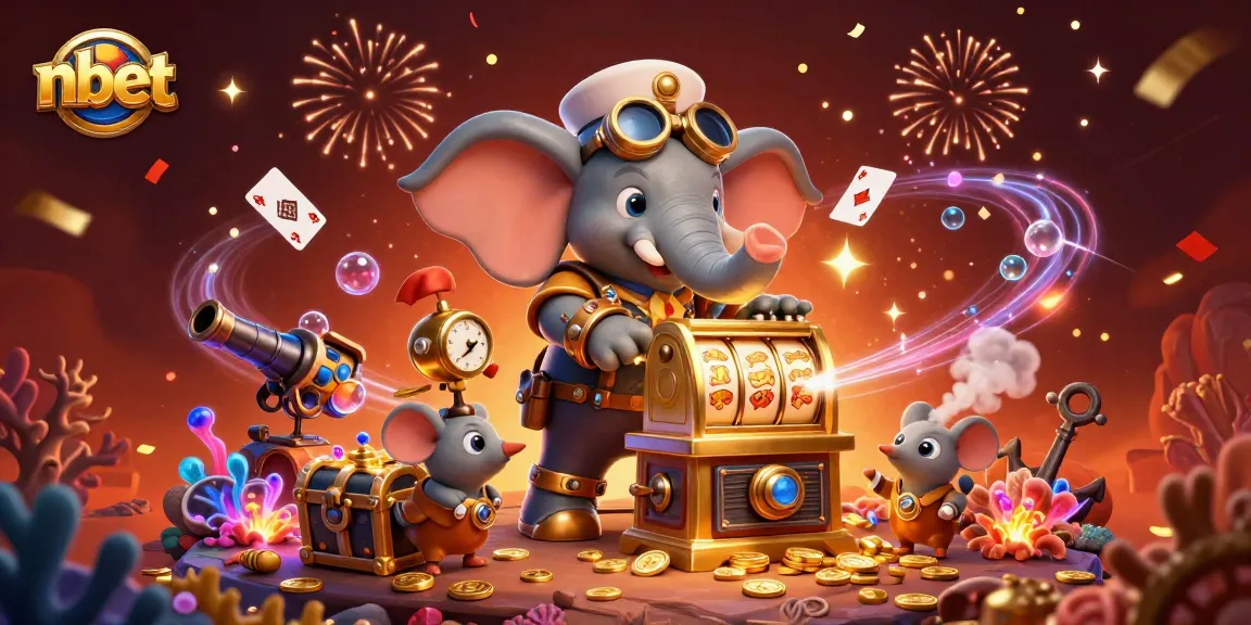 Experience the excitement of nbet with steampunk characters and slot machine action in this vibrant casino scene.