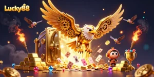 Experience the thrill of Lucky88 slot gaming with vibrant treasures, immersive lighting, and action.