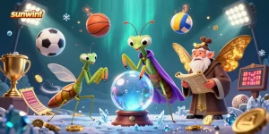 Discover sunwin tải through a rich 3D casino scene showing fortune tellers and sports elements.