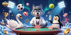 Experience exhilarating gameplay with 11WIN featuring a debonair wolf and elegant characters.