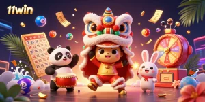Join the festive fun at 11WIN with vibrant lottery balls and exciting casino games.