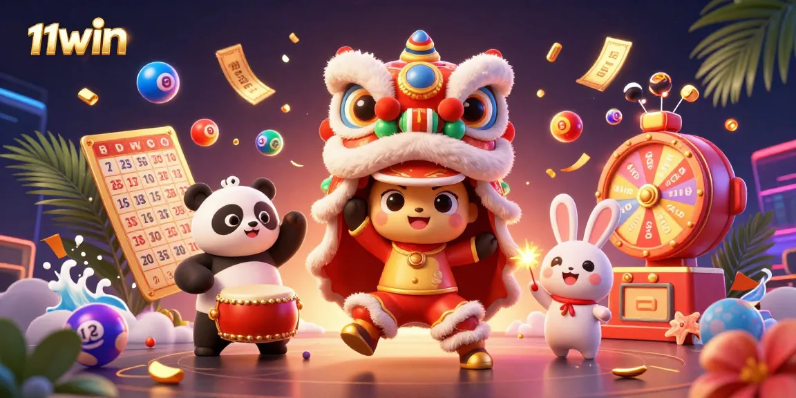 Join the festive fun at 11WIN with vibrant lottery balls and exciting casino games.