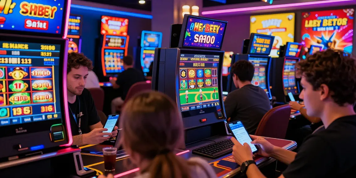 Engaged players enjoying online gambling at SHBET, showcasing vibrant betting atmosphere and mobile interaction.
