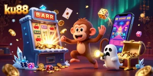 Engage in thrilling gameplay with ku88's haunted casino featuring vibrant characters and exciting gaming elements.