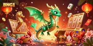 Win exciting jackpots at BNG1 with a spectacular scene of casino characters and elements.
