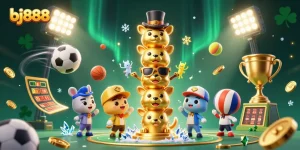 Experience the excitement of sports betting with bj888's vibrant and dynamic casino illustration.