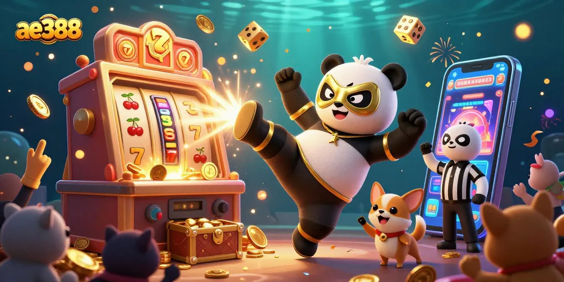 Experience the excitement at ae388 with a thrilling slot machine and tiny animal spectators cheering!