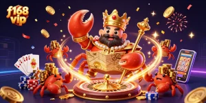 Experience the excitement of f168 vip with a golden crab emperor, treasure maps, and vibrant casino action.