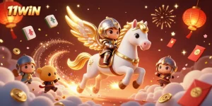 Engage with the vibrant 11WIN universe by exploring a whimsical illustration featuring exciting gaming elements.