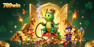 Engage with exciting 789win gameplay featuring colorful casino symbols and treasures in a vibrant scene.